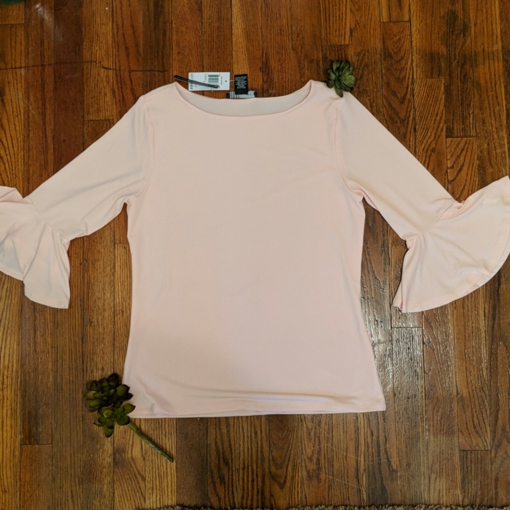 Blush Blouse with Tulip Sleeves